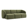 3-SITZER SOFA Samt Stoff Grün - Schwarz/Olivgrün, Holzwerkstoff/Kunststoff (244/75/94cm) - Makamii