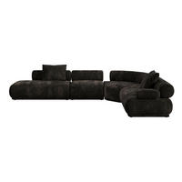 SOFA 7,5-SITZER Rembrandt Rechts Dunkelbraun - Braun, Kunststoff (594/97cm) - Zuiver