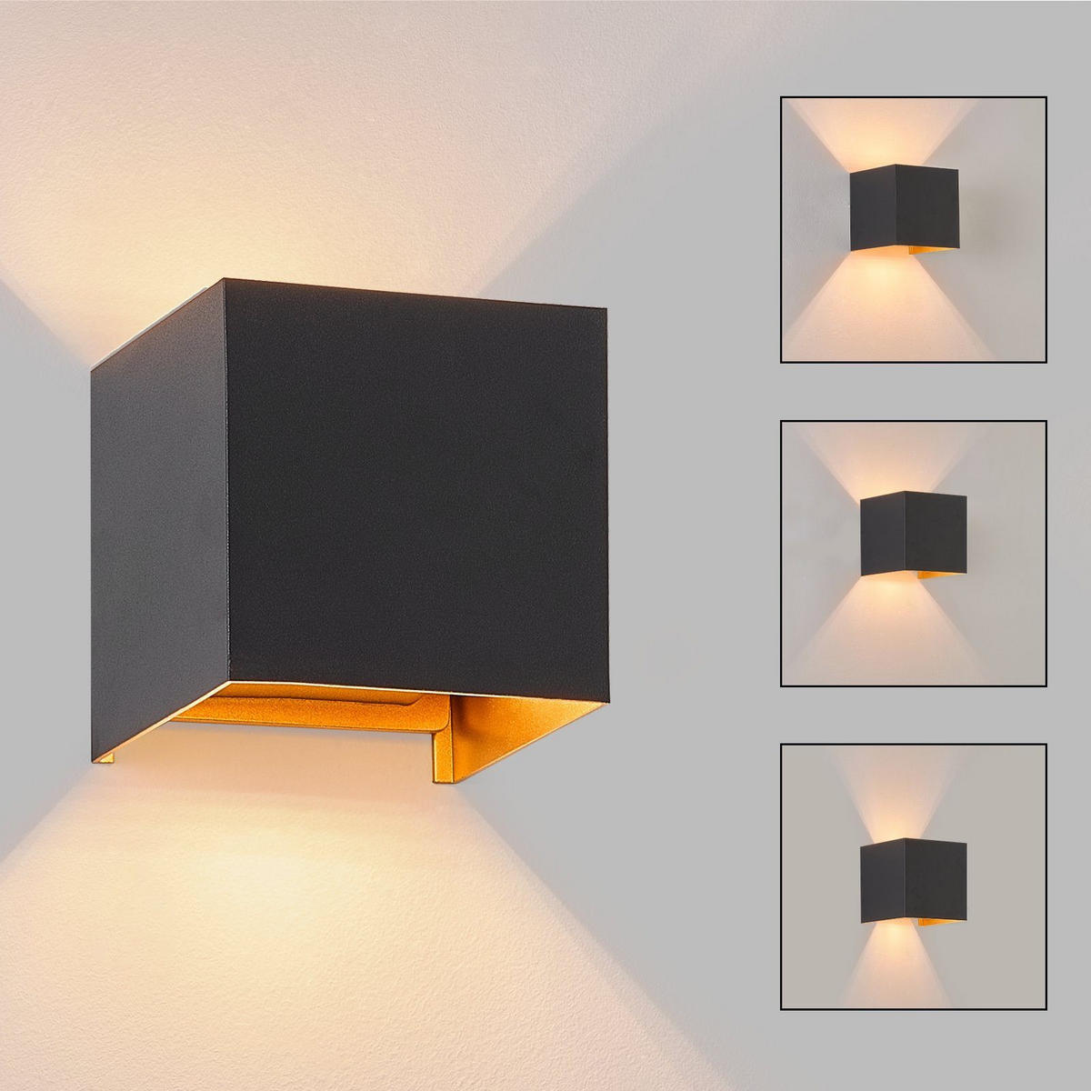 WANDLEUCHTE Inspiration - Schwarz, Metall (10/10/10cm) - Nettlife