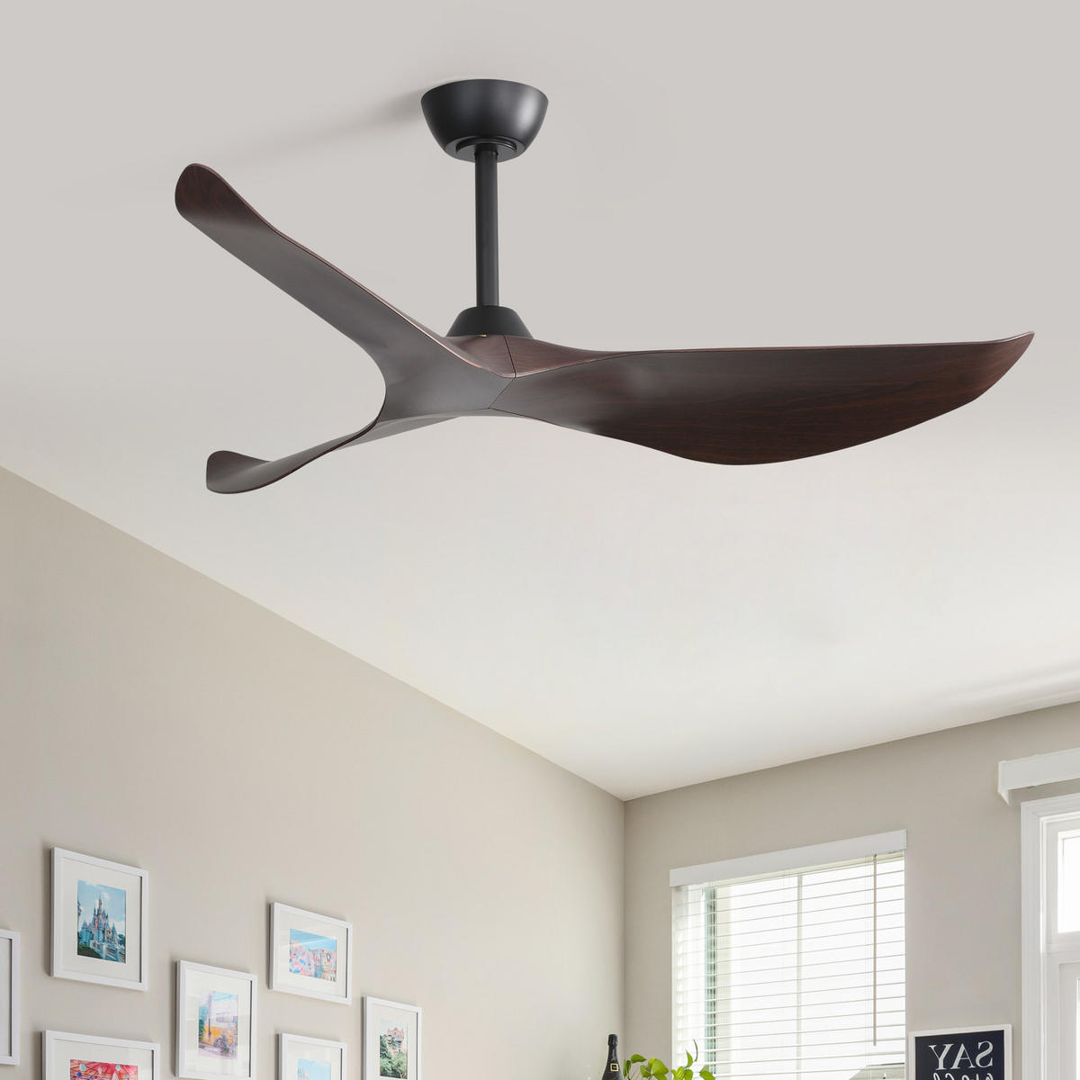 DECKENVENTILATOR 38Zoll Ohne Licht Leiser DC Motor ABS Flügel - Schwarz, Kunststoff (96.5/96.5/27cm) - CASIVA