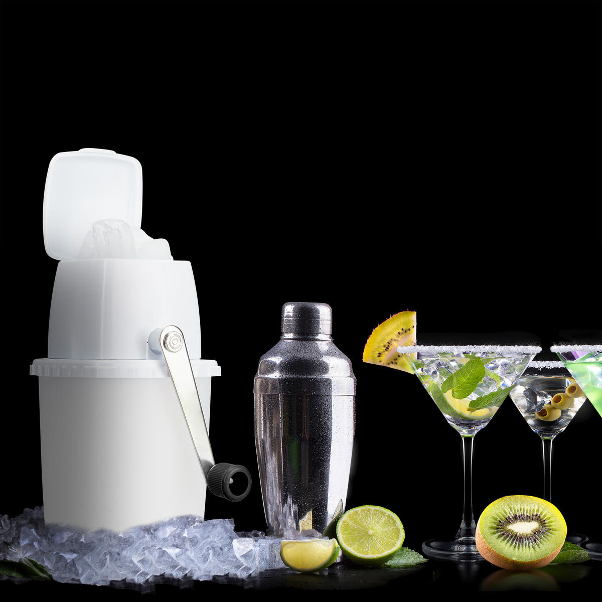 DRVIČ ľadu - biela, kov/plast (12.5/24/16cm) - Relaxdays