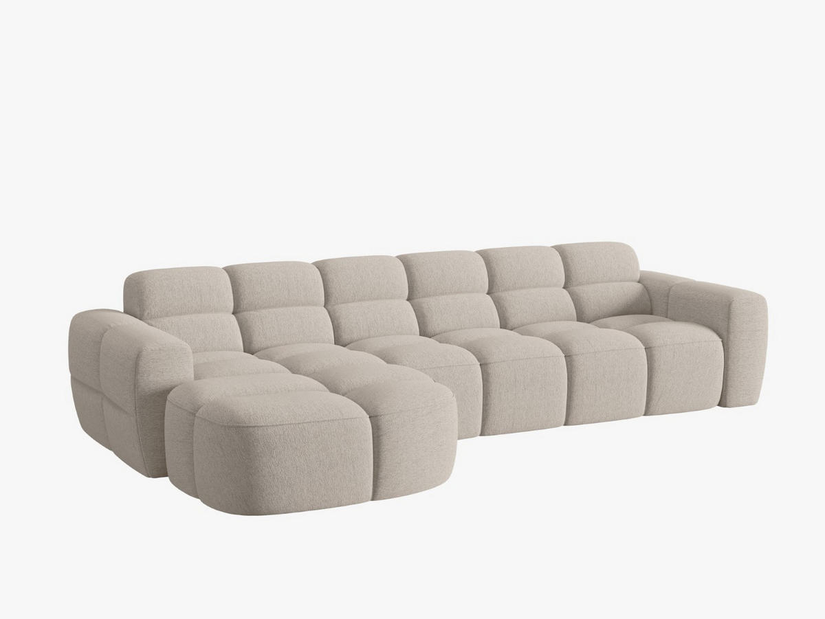 ECKSOFA links Lisa aus strukturiertem Stoff sand 4 Sitzplätze - Sandfarben, Textil (170/310cm) - Micadoni