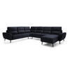 ECKSOFA BOSCO U-Form, Monolith-Stoff, freistehend, mit verstellbaren Kopfstützen, Sofa für Familien, Größe: 340x270x98cm, Farbe: Anthrazit - Anthrazit, Holz/Textil (340/270cm) - DomoHome