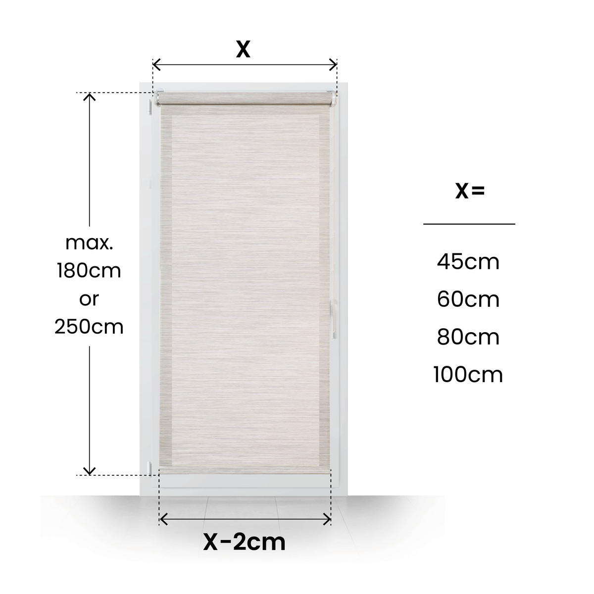SCREEN-ROLLO Plus Easyfix Graubeige 100x180 - Greige, Kunststoff (100/180/1cm) - STORESDECO