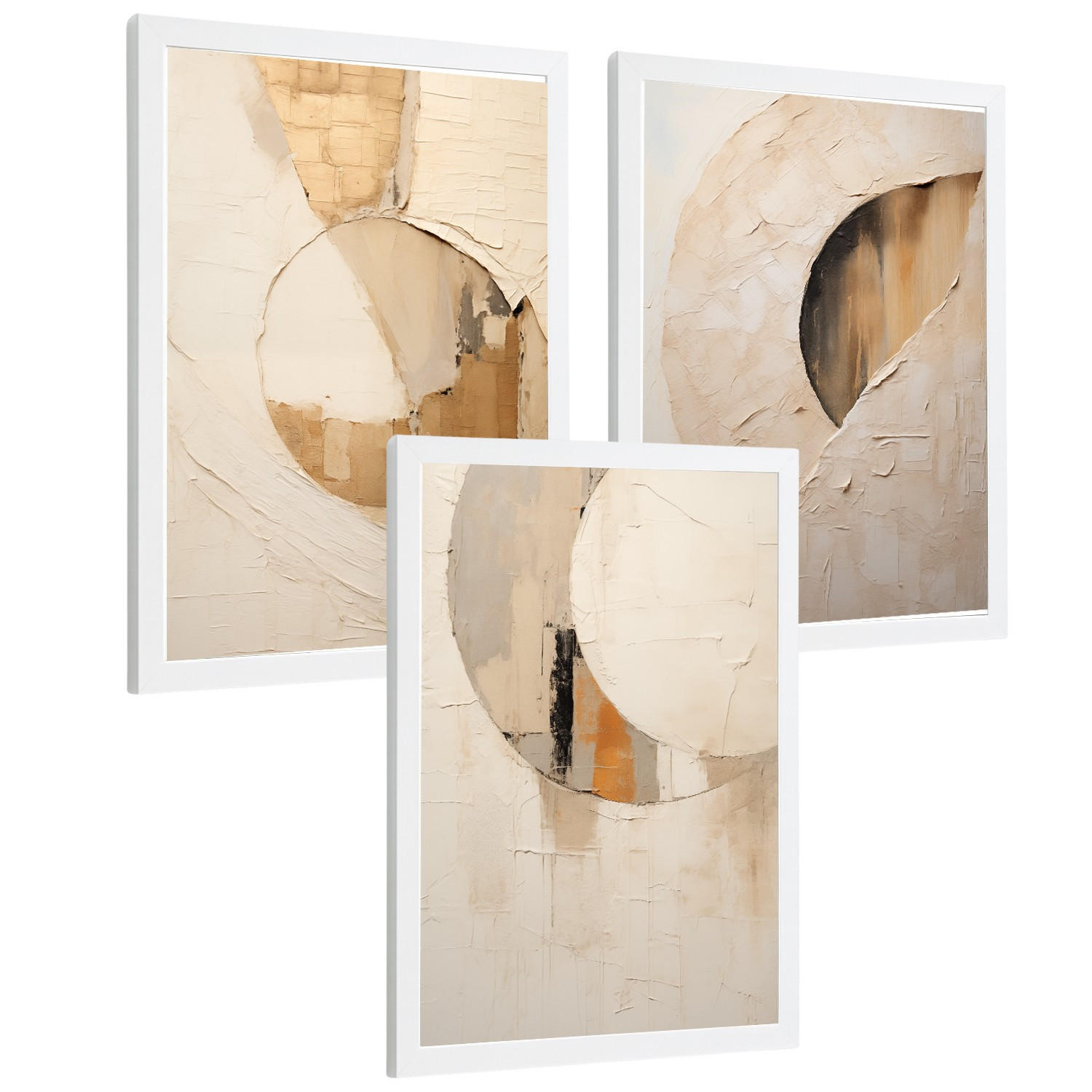 POSTER Set of 3 Abstract Geometric Wall Art Prints Modern Living Room Bedroom Kitchen Bathroom Decor Rahmenlos A3 - Weiß, Papier (29.7/1/42cm) - Nacnic