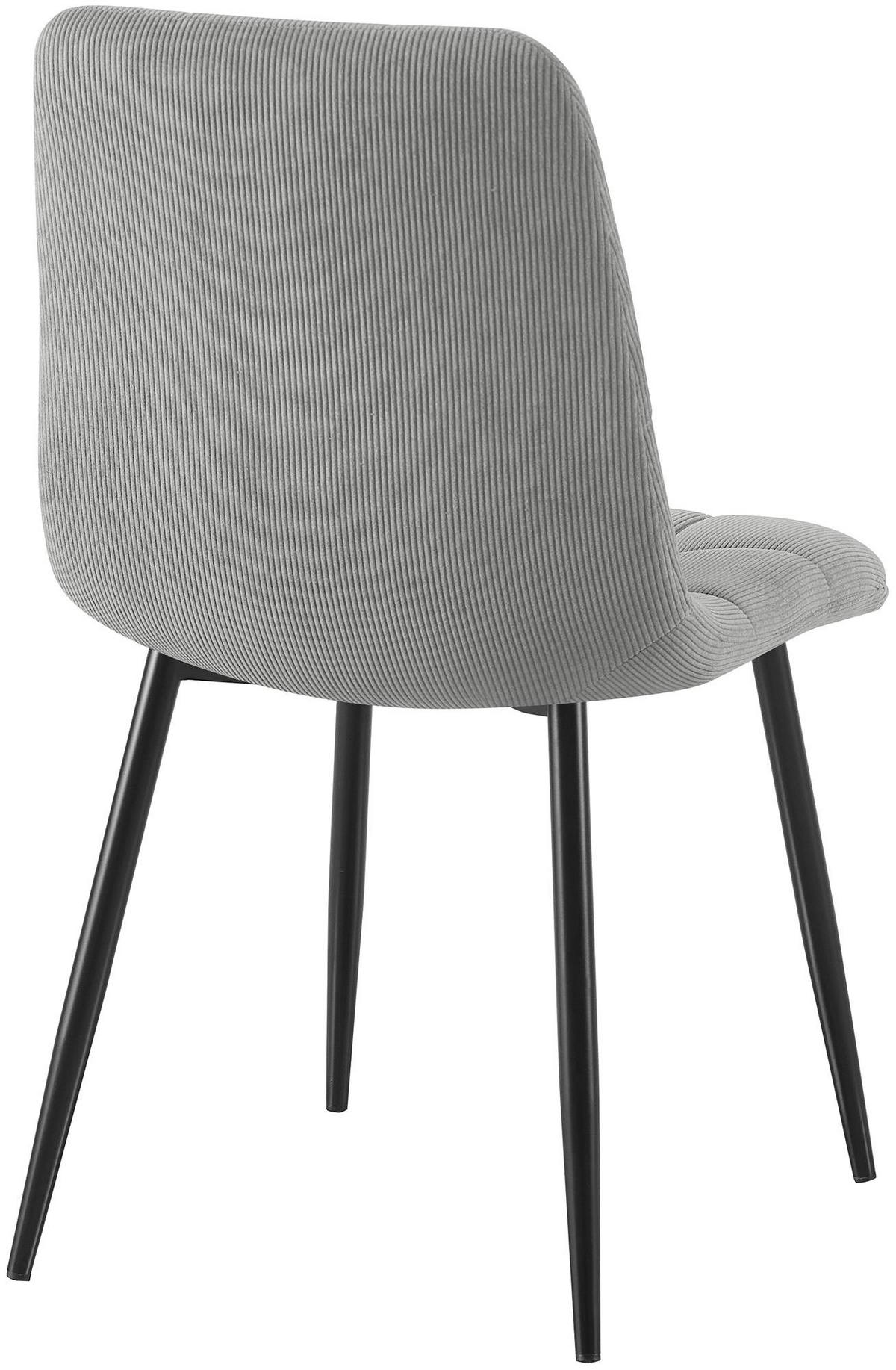 STUHL Cord Grau - Schwarz/Grau, Textil/Metall (45/84/55cm) - CLP