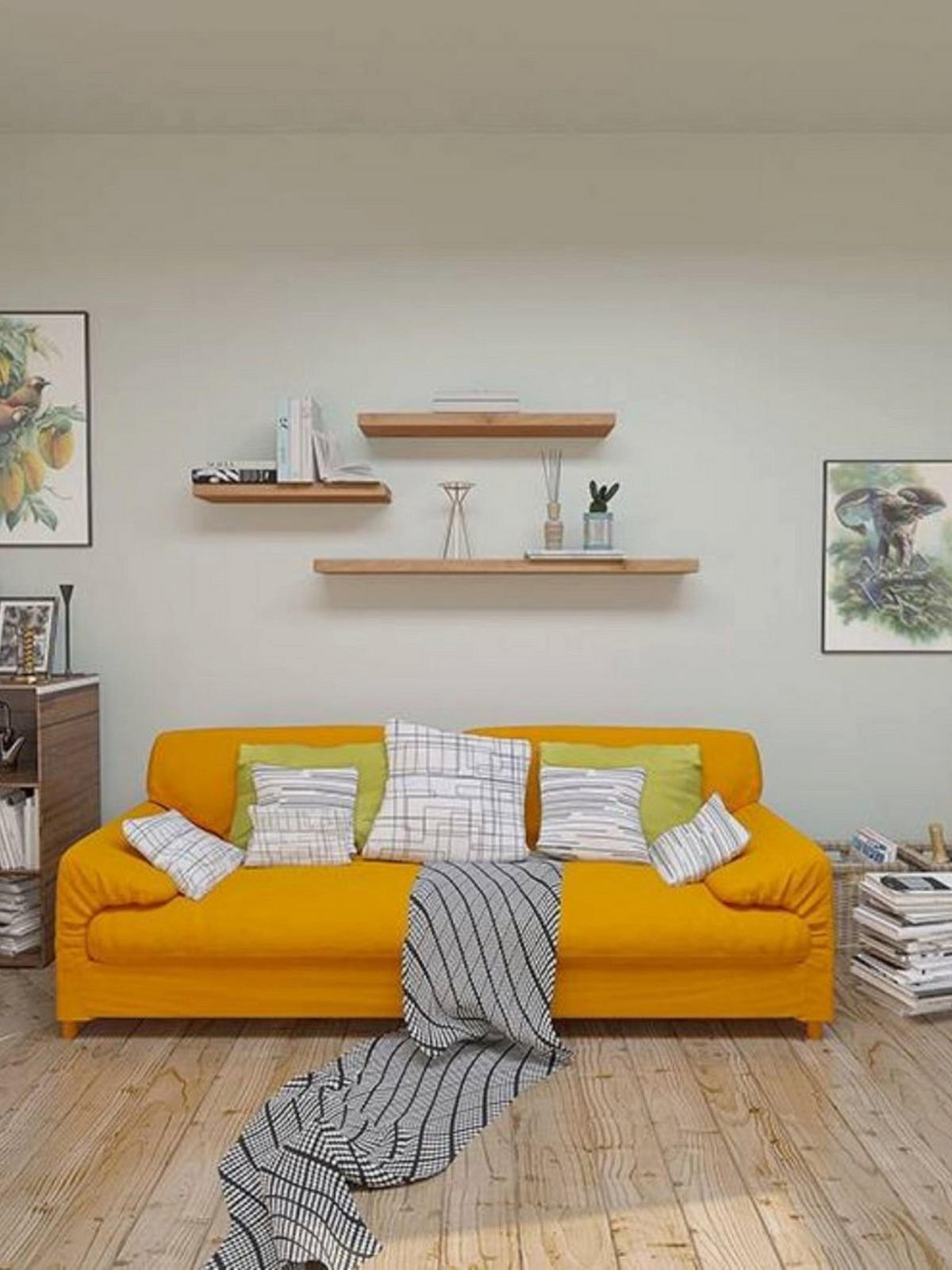 WANDREGAL schwebend ohne Baumkante - Eichefarben, Holz (100/4/22cm) - holz4home