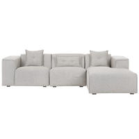 ECKSOFA Polsterbezug Hellbeige rechtsseitig Dolva - Beige, Textil (294/170cm) - Beliani