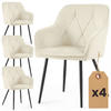 POLSTERSTUHL 4er Set, Metallbeine Creme, Schwarz 54,5/82,5/58 - Creme/Schwarz, Textil (55/83/58cm) - RAUMHIRSCH FURNITURE