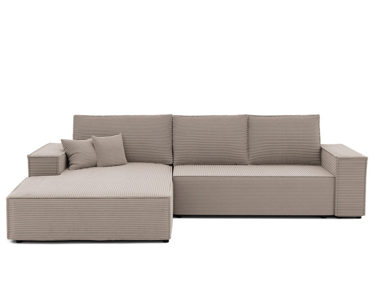 ECKSOFA NOVA mit Schlaffunktion und Bettkasten Cappuccino - Cappuccino, Holzwerkstoff/Kunststoff (250/90cm) - Idohome