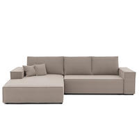 ECKSOFA NOVA mit Schlaffunktion und Bettkasten Cappuccino - Cappuccino, Holzwerkstoff/Kunststoff (250/90cm) - Idohome