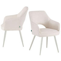 ESSZIMMERSTUHL THOMAS-MOMO 2er-Set 4-Fuss-Gestell - Weiß, Textil (57/86/63cm) - DUBI Möbel