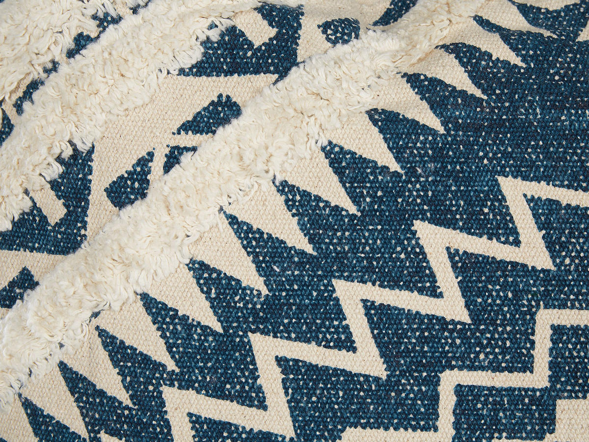DEKOKISSEN 2er-Set Blau 50/50 cm Safi - Blau, Naturmaterialien/Textil (50/50cm) - Beliani