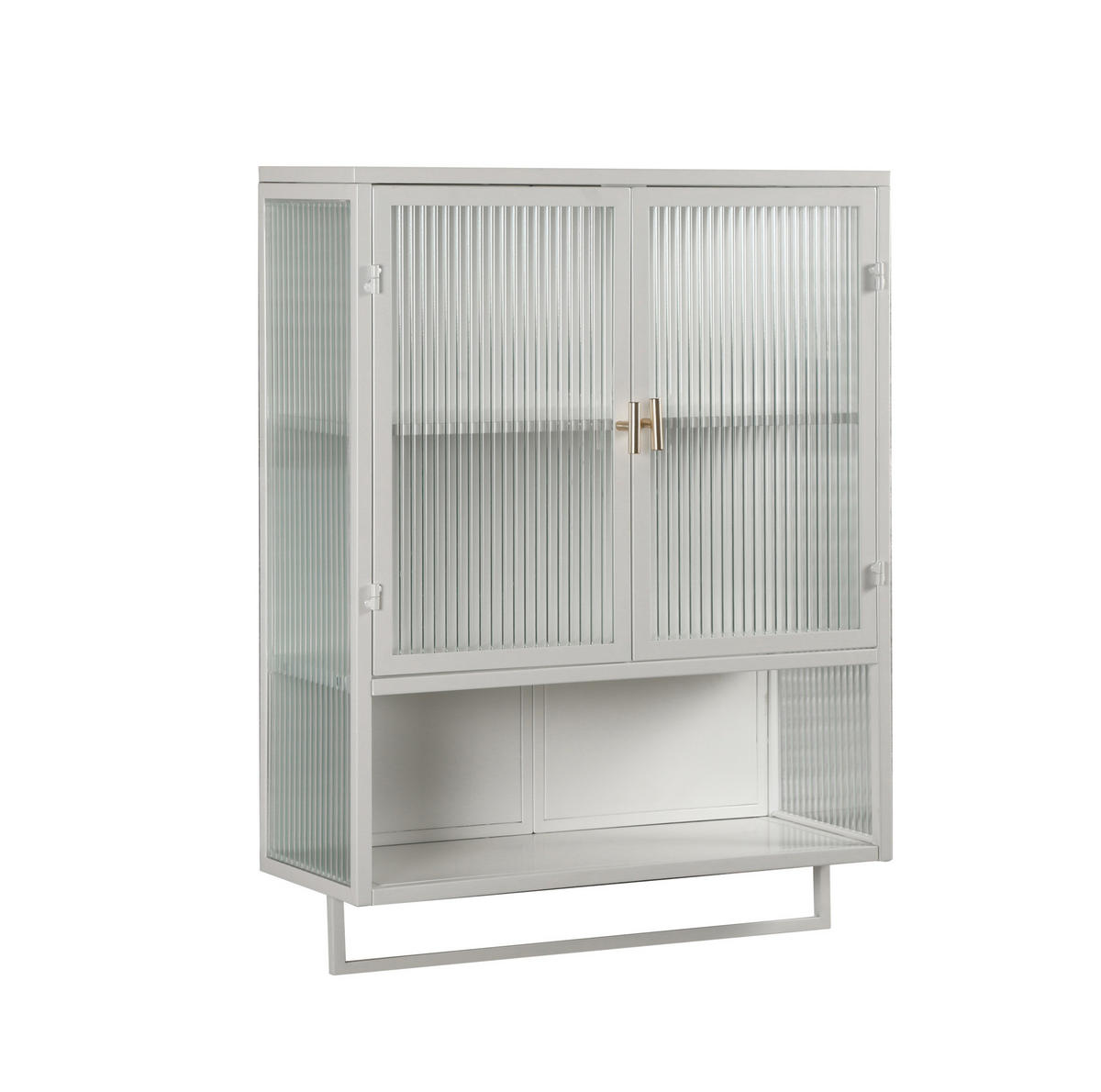 KÜCHENOBERSCHRANK 60/23/78 cm aus Metall und Glas mit Handtuchhalter Weiß - Weiß, Holzwerkstoff (60/78/23cm) - Modenvie