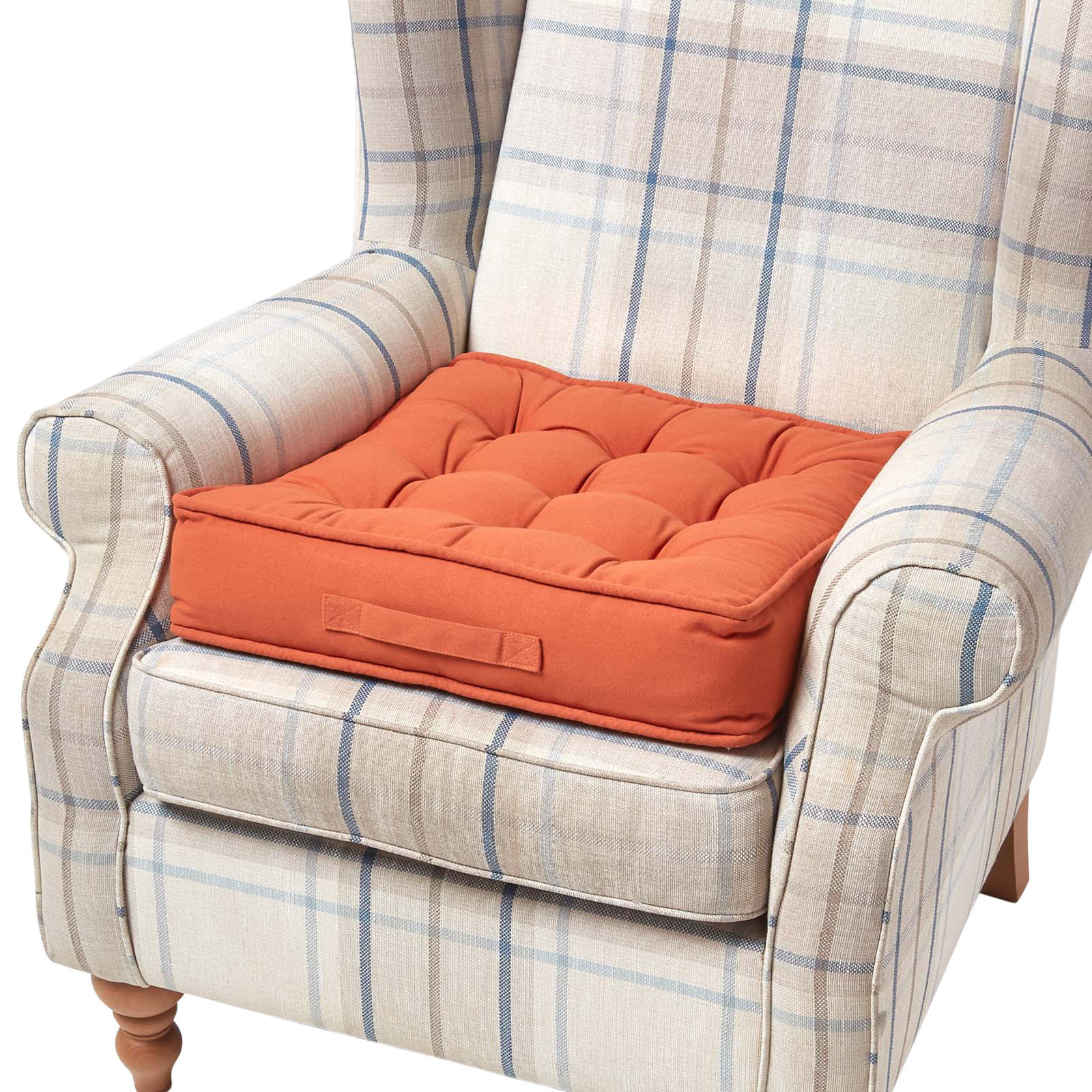 SITZKISSEN terracotta 50/50/10 cm – Sesselkissen, Baumwolle - Orange, Textil (50/50/10cm) - Homescapes