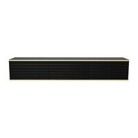 TV-HÄNGESCHRANK - 170 cm x 35 cm - Holz, Platte - Schwarz, Goldfarben - ALESAR - Goldfarben/Schwarz, Holz (170/30/35cm) - Vente-Unique
