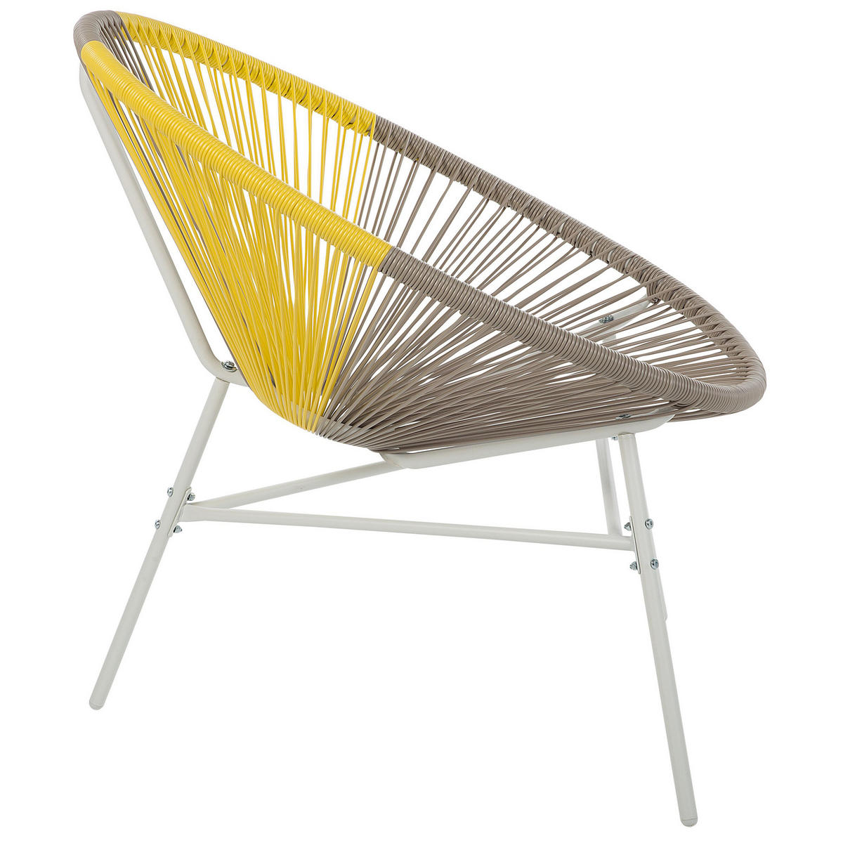 RATTANSTUHL 2er-SET Kunststoff beige/gelb 76 cm Acapulco - Beige/Gelb, Kunststoff (76/85/76cm) - Beliani