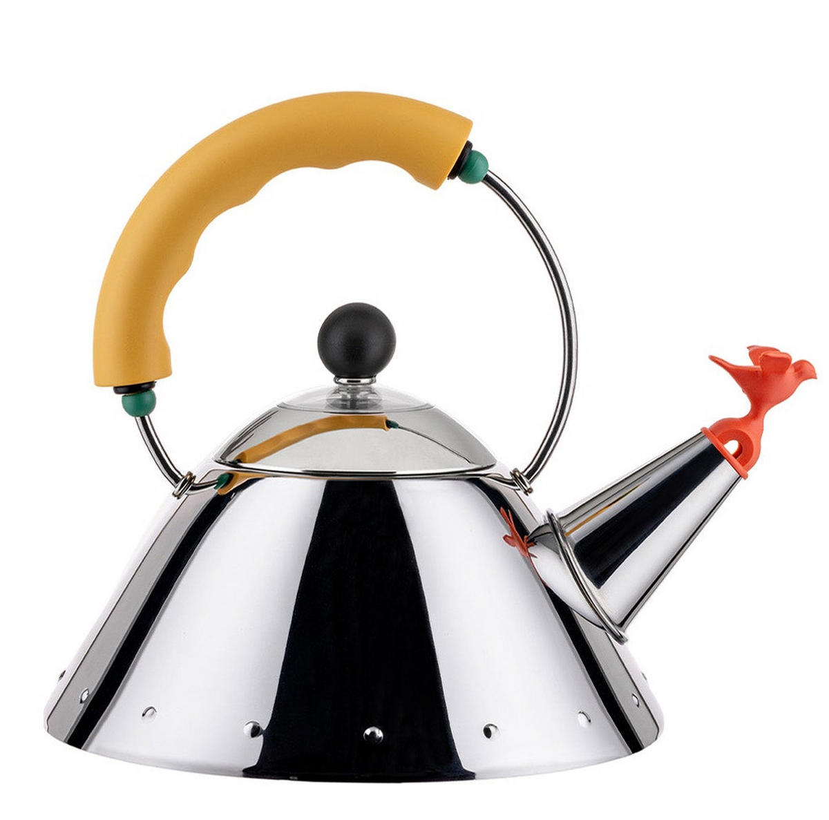 WASSERKESSEL - 9093/1 Y - Gelb - 1 Liter - von Micheal Graves - Silberfarben, Metall (20cm) - Alessi