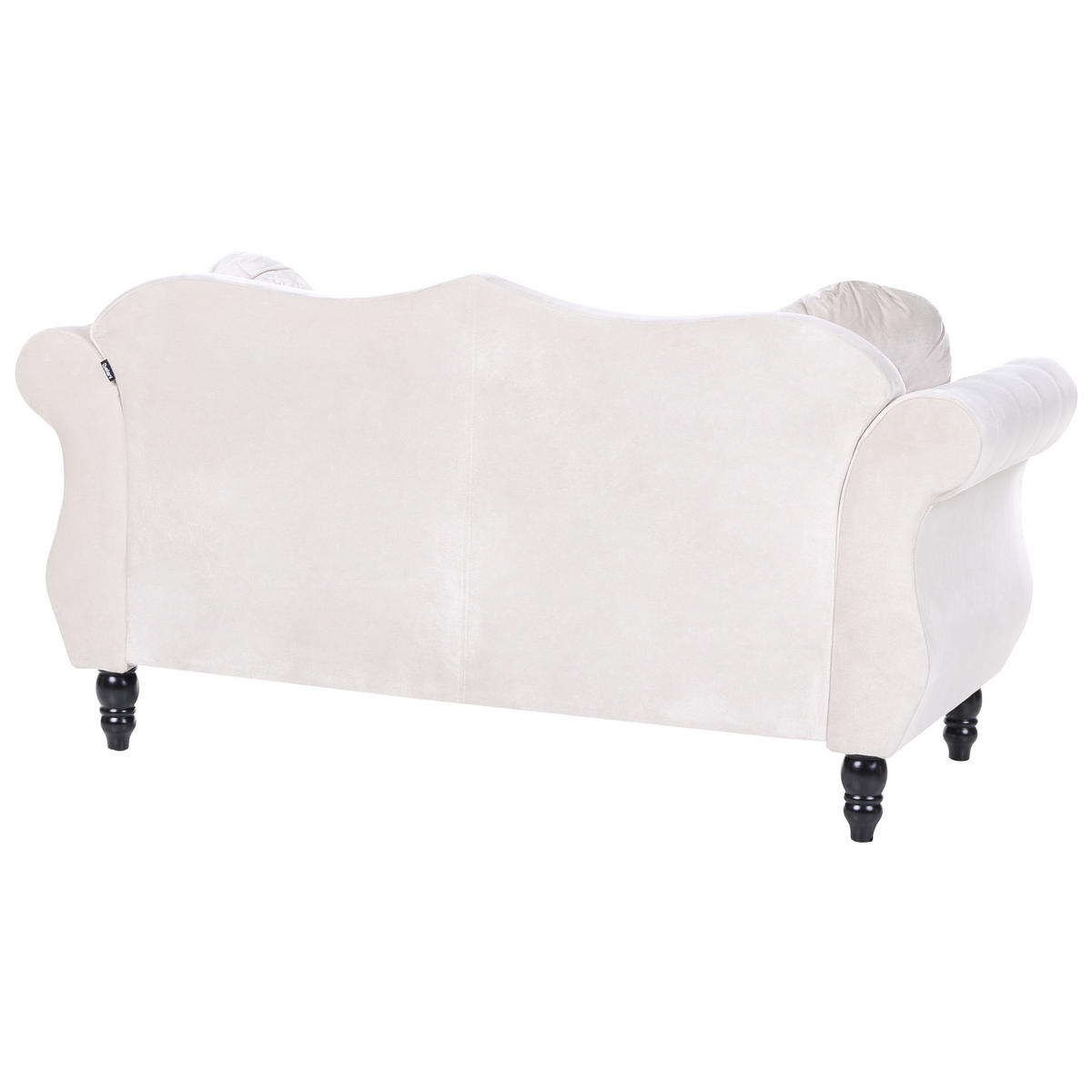 2-SITZER-SOFA Samtstoff Beige Skien - Beige/Schwarz, Textil (166/86/83cm) - Beliani