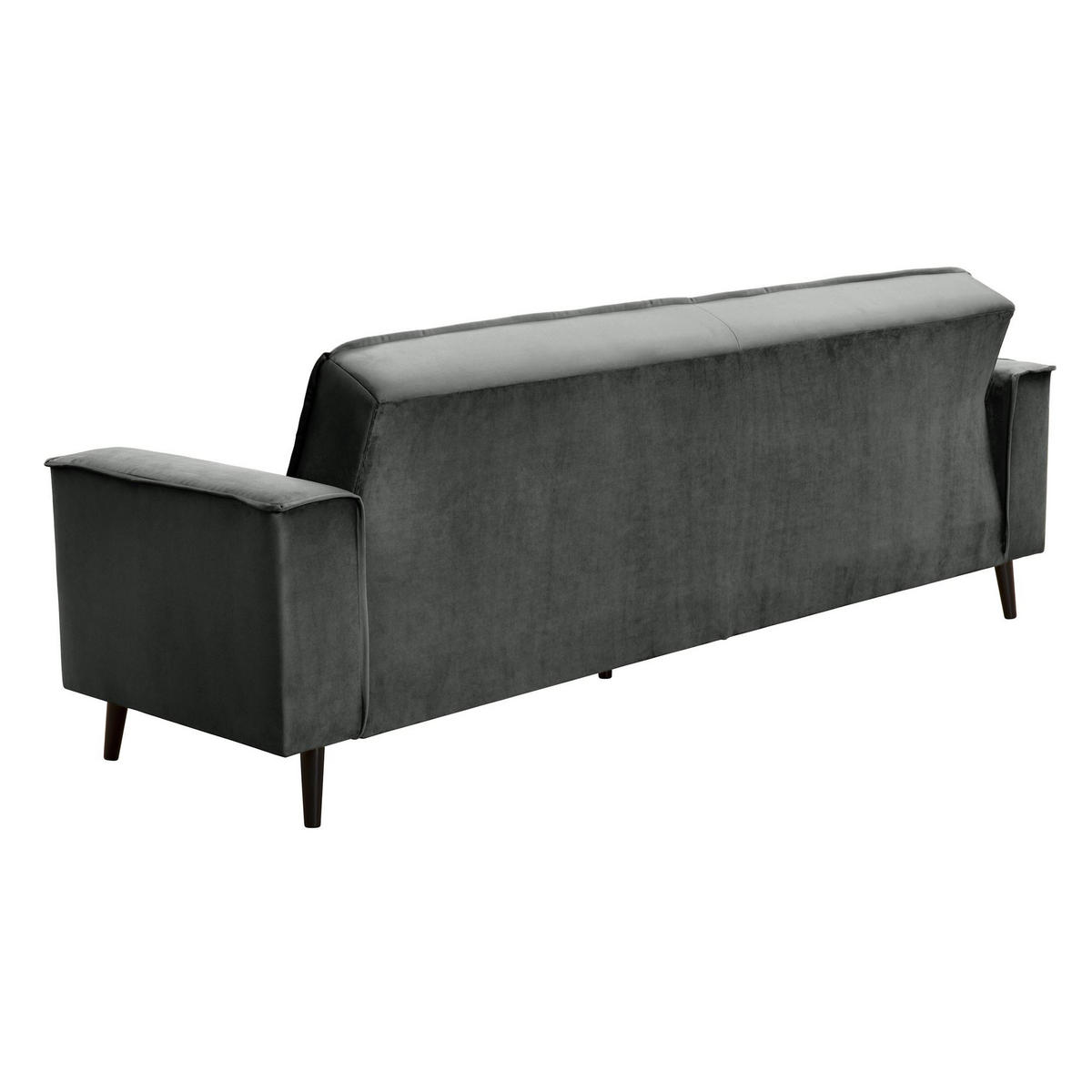SOFA 3-Sitzer mit Bettfunktion Kaycee Samtvelours graphit - Graphitfarben, Kunststoff (78/84/240cm) - 58aufmkessel