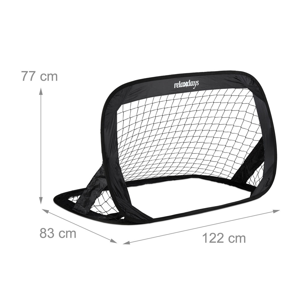 2XPOP-UP-TORE - Schwarz, Kunststoff/Textil (122/83cm) - Relaxdays