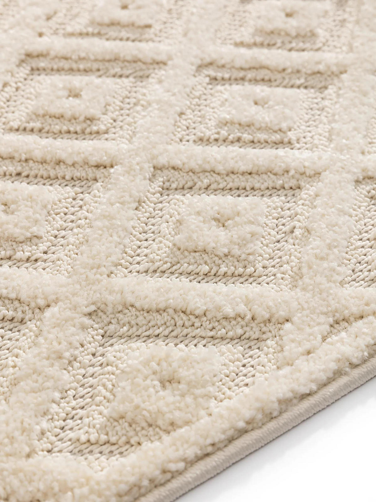 LÄUFER Leo Cream 80x250 cm - Creme, Kunststoff (80/250cm) - benuta