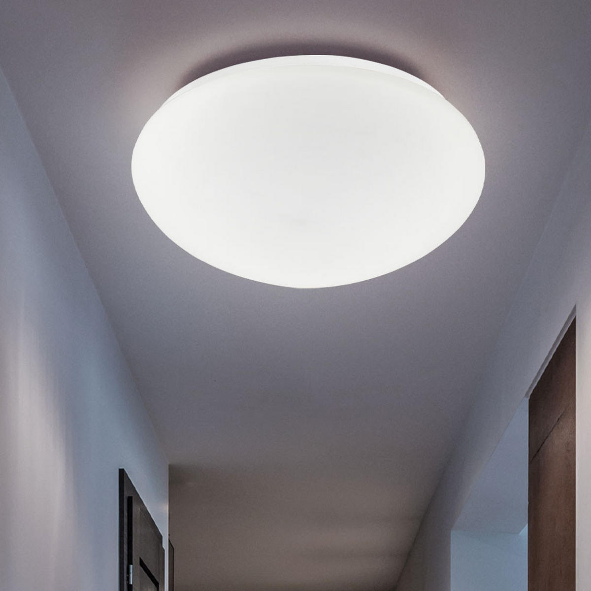 LED DECKENLEUCHTE NARINE Weiß Metall Glas - Weiß, Glas (24.5/24.5/10.5cm) - Globo Lighting