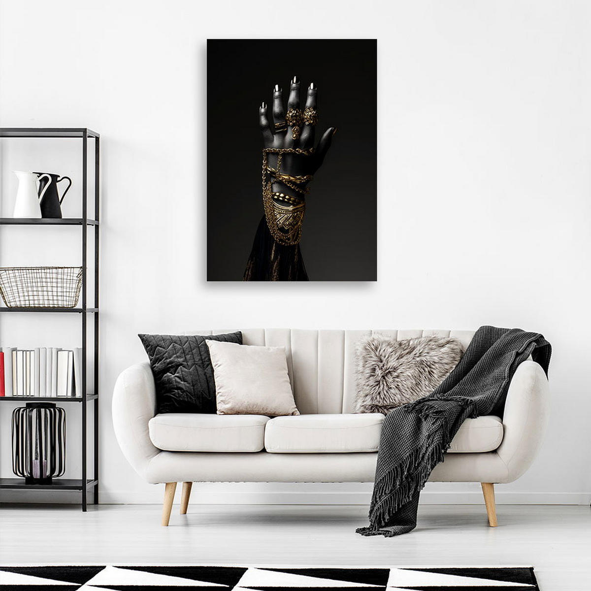 KUNSTDRUCK Schwarz 40/60 cm - Schwarz, Textil (40/60cm) - KUNSTLOFT