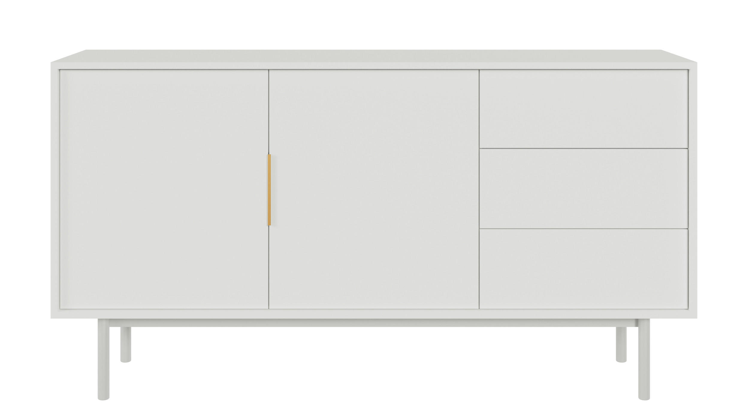 SIDEBOARD Viviaro Weiß 154 cm - Goldfarben/Weiß, Holz/Holzwerkstoff (154/82/39cm) - Selsey