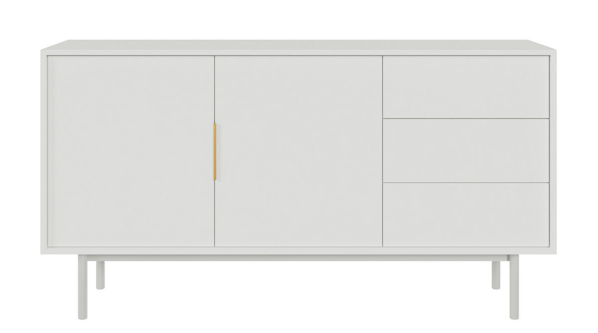 SIDEBOARD Viviaro Weiß 154 cm - Goldfarben/Weiß, Holz/Holzwerkstoff (154/82/39cm) - Selsey