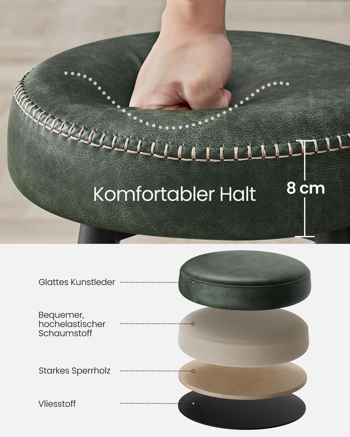 BARHOCKER LIBREVILLE 2ER-SET - Grün, Metall (49.5/63/49.5cm) - Hansiro
