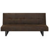 3-SITZER-SCHLAFSOFA Kunstleder Braun Derby - Dunkelbraun, Textil (189/85/88cm) - Beliani