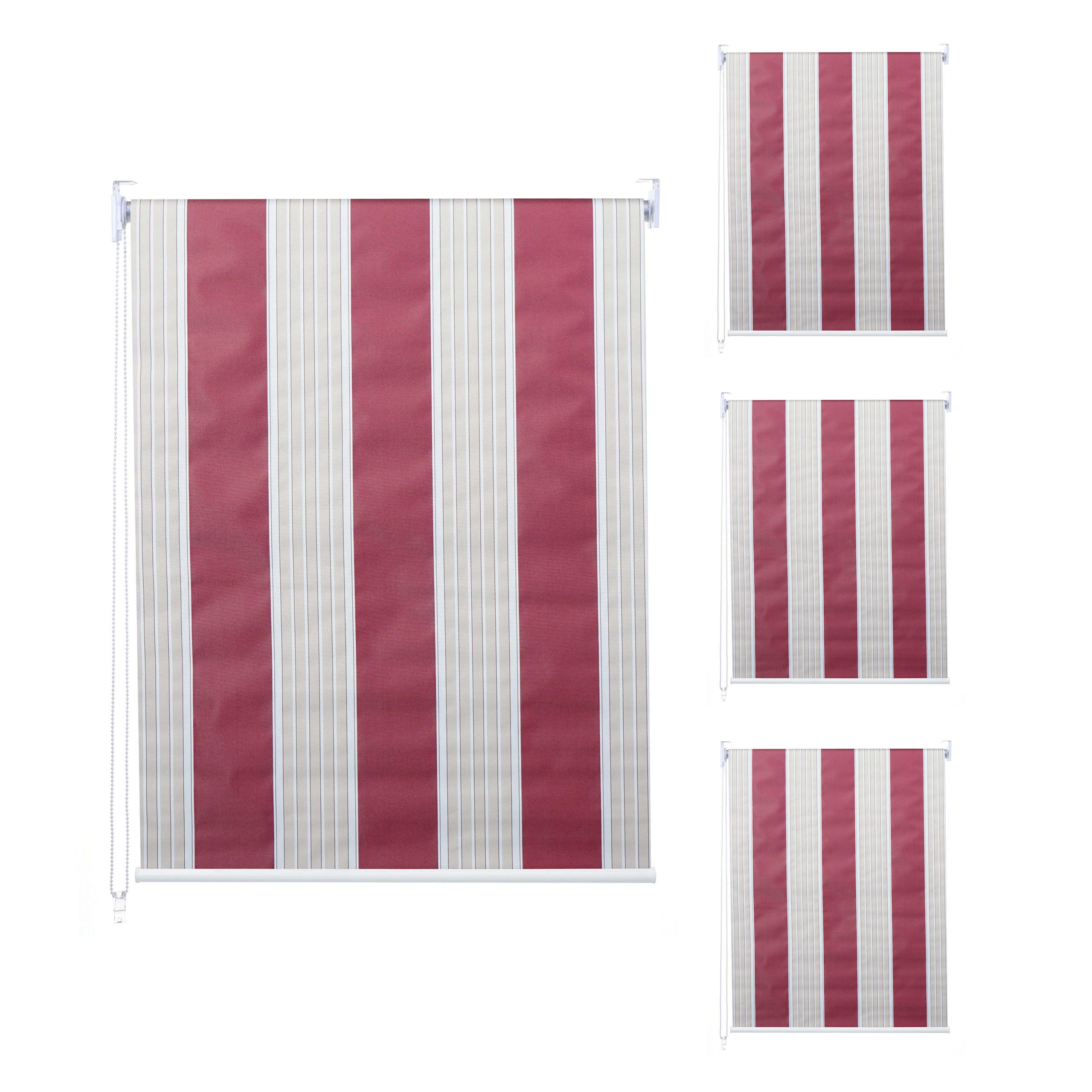 ROLLO Rot, Weiß, Beige - Beige/Rot, Textil (120/230/1cm) - Jamb