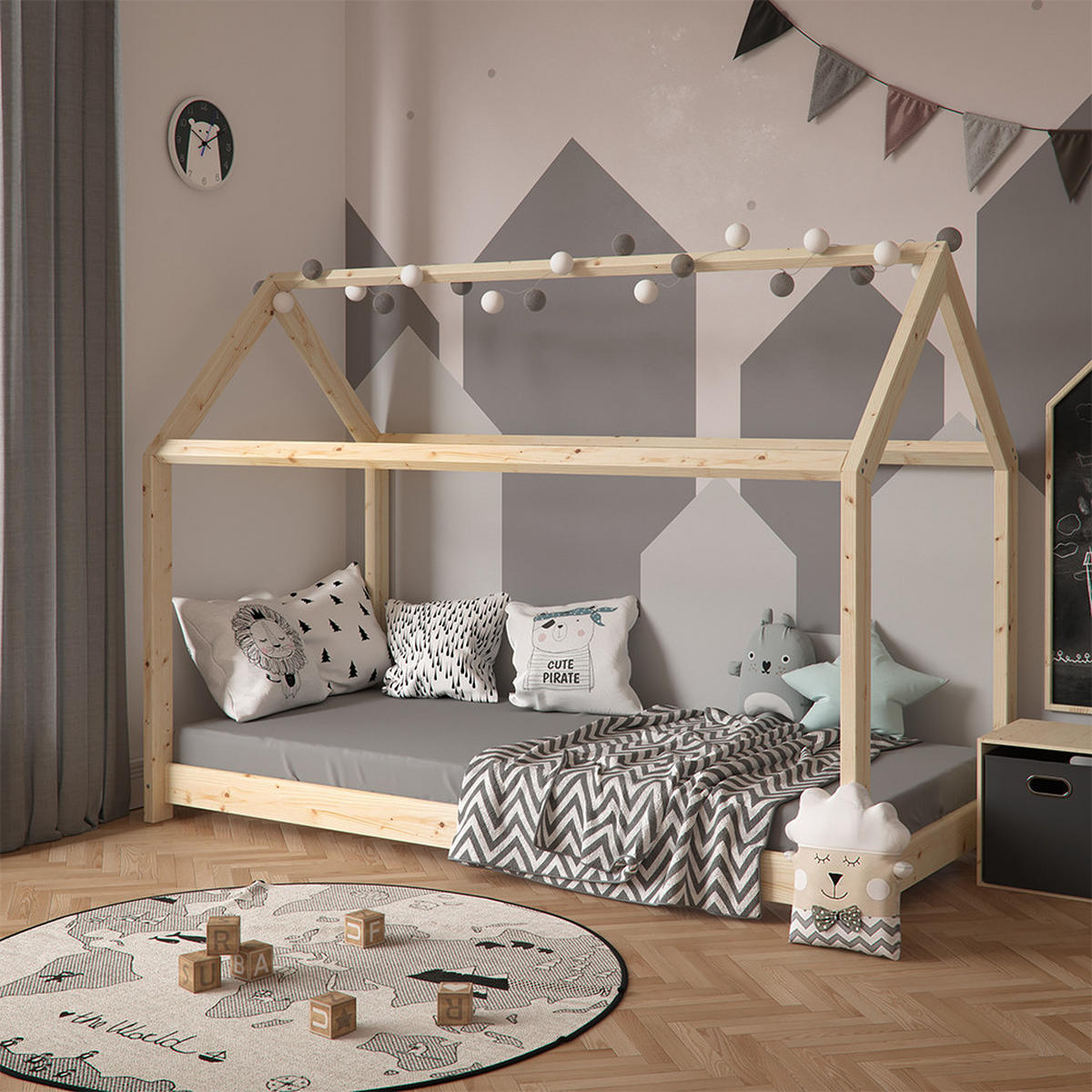 SVĚTÝLKA NA VÁNOČNÍ STROMEČEK Šedá - šedá/bílá, plast (310cm) - Vicco