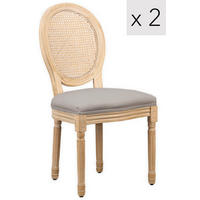 STUHL 2er-Set Holz Grau - Grau, Holz (50/95/58cm) - Nordlys