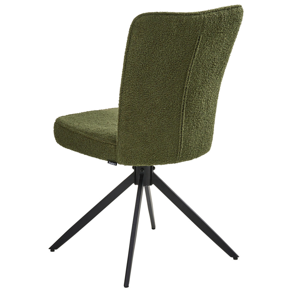 ESSZIMMERSTUHL 2er-Set drehbar Bouclé Grün Ryan - Grün, Textil (51/91/69cm) - Beliani