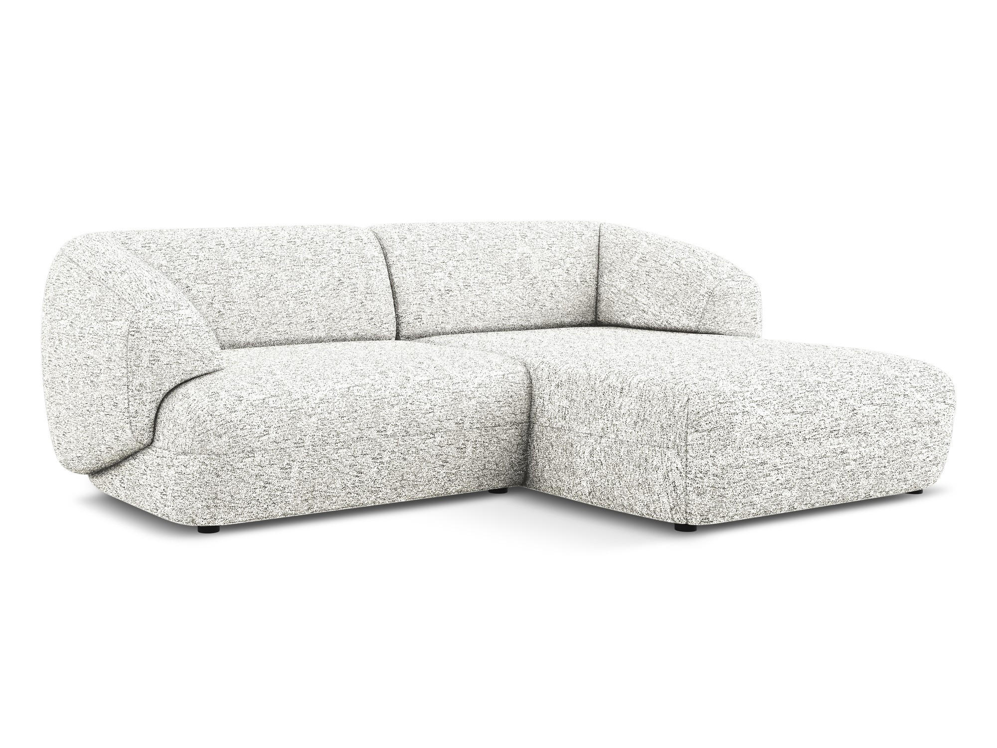 ECKSOFA rechts Strukturstoff Stoff Weiß - Beige/Schwarz, Kunststoff/Textil (230/98cm) - Makamii