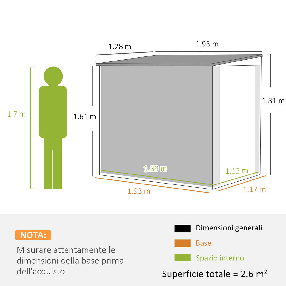 GARTENHAUS Grau 1 Stück - Grau, Kunststoff/Metall (128/181/193cm) - GiPP