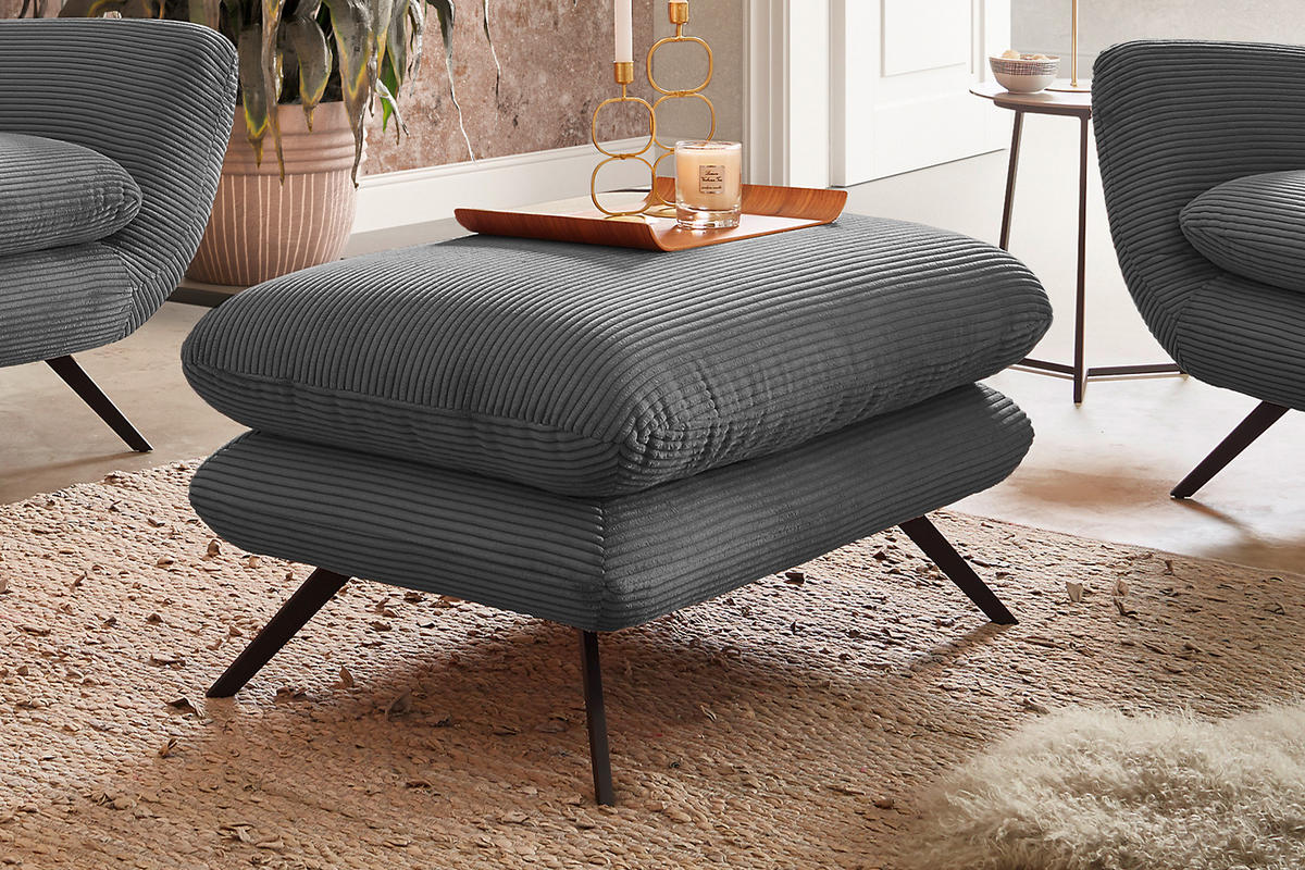 SESSEL CHARME Grau - Schwarz/Grau, Textil/Metall (100/106/95cm) - KAWOLA