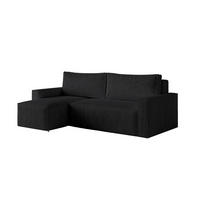 ECKSOFA LIVIO S mit Schlaffunktion, universell montierbar - POSO 135 - Schwarz, Holz (230/142cm) - Dekori_Interiors