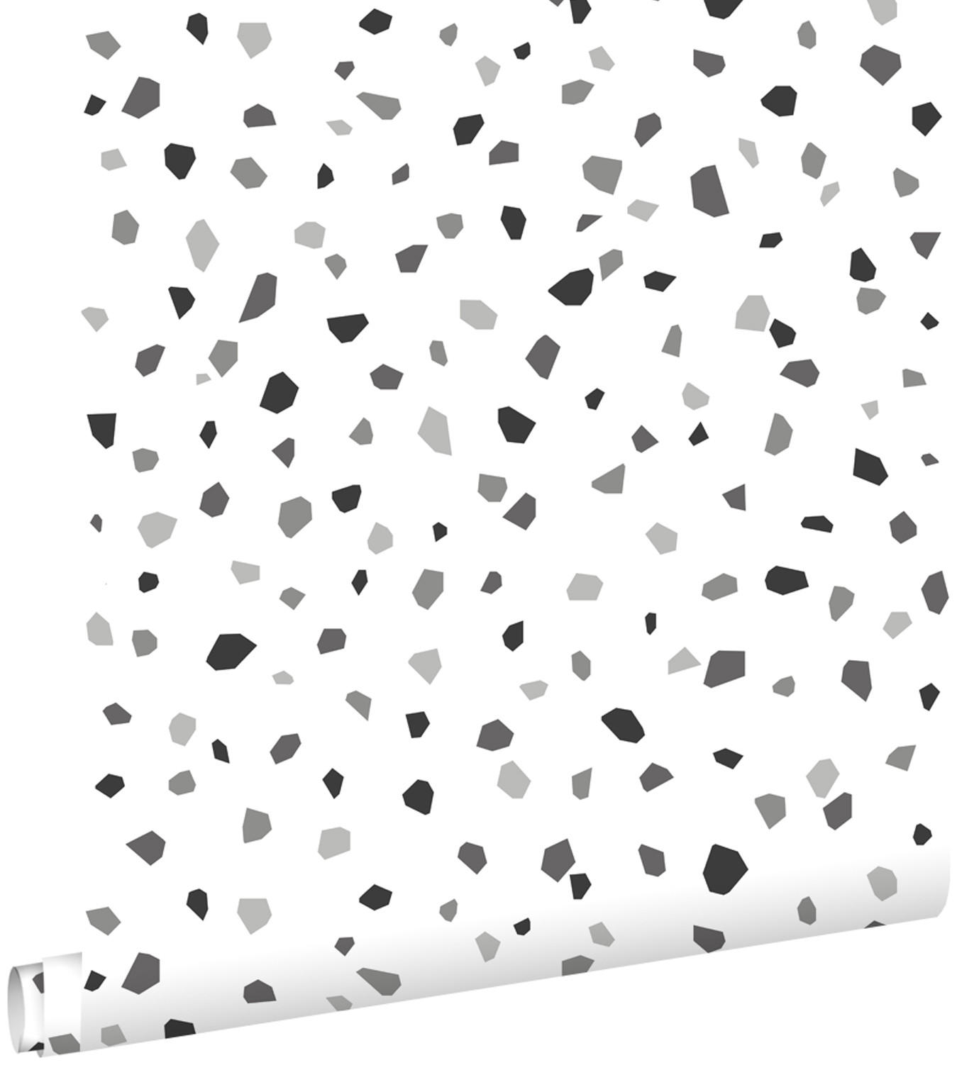 TAPETE Terrazzo-Motiv 53 cm x 10.05 m - Grau, Papier (53/0.1cm) - ESTAhome