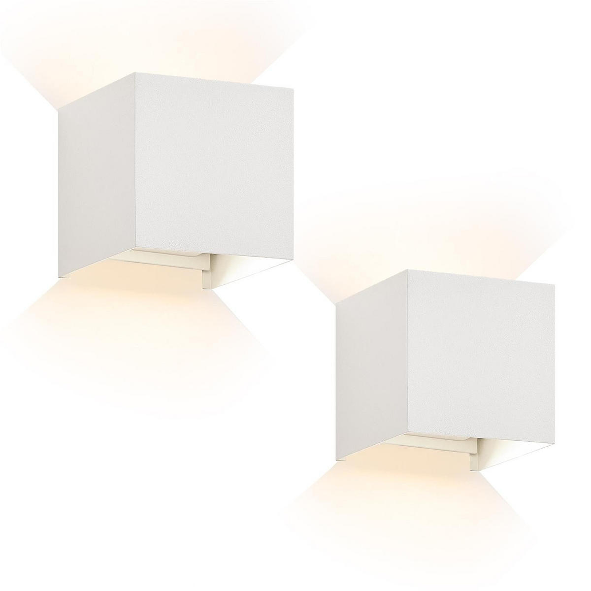 LED-WANDLEUCHTE Glimmer 10/10/10 cm - Weiß, Metall (10/10/10cm) - ZMH