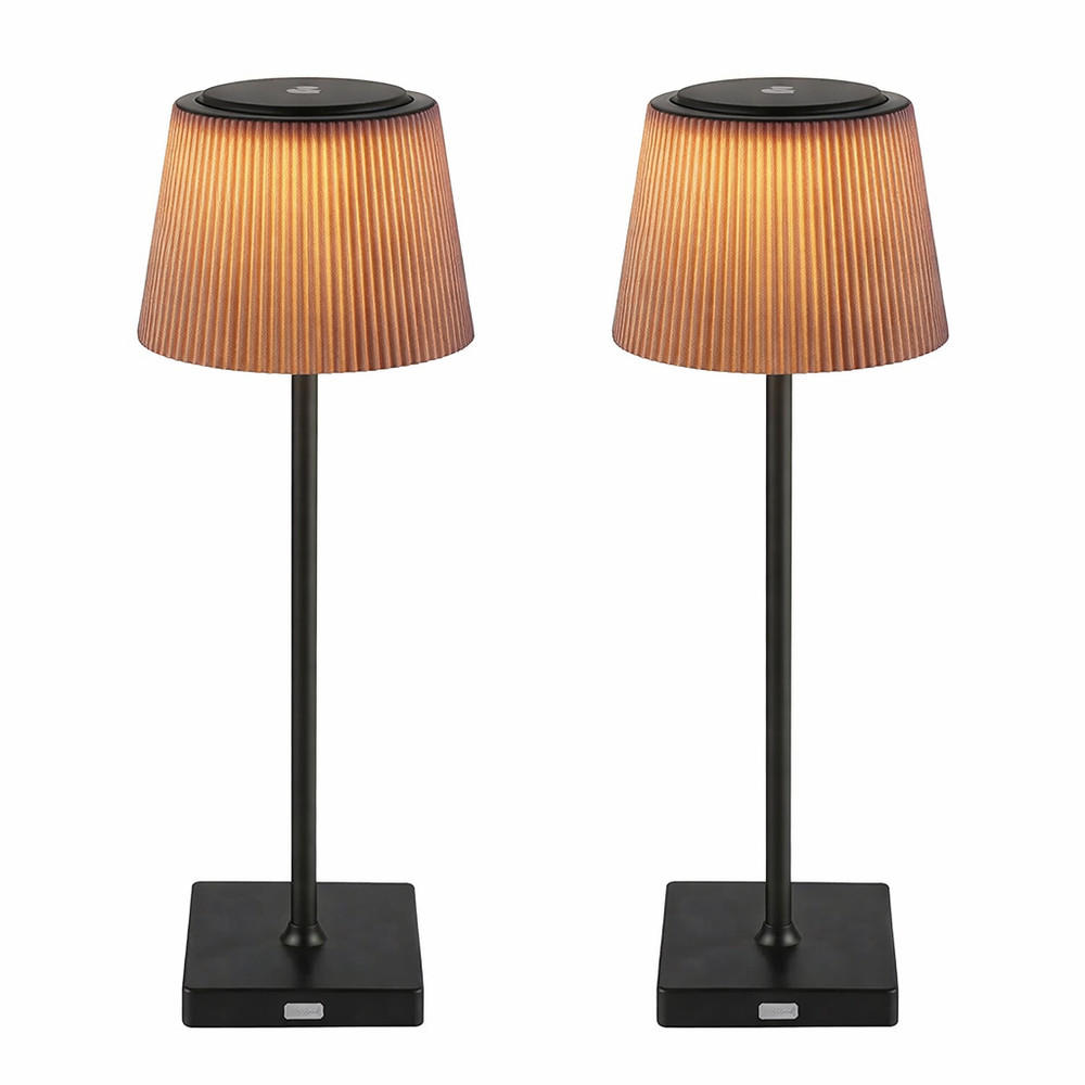LED AUSSENLEUCHTE Schwarz Touchdimmer 2x - Schwarz, Metall (13/13/38cm) - Globo Lighting