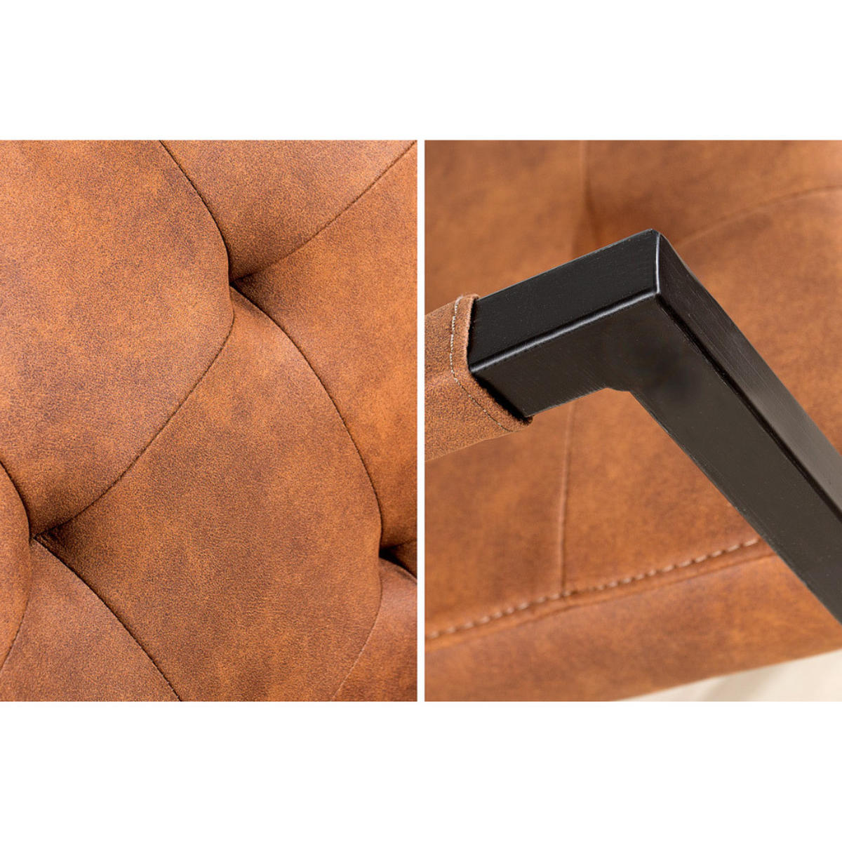 STUHL OXFORD Microfaser Braun - Braun, Textil/Metall (52/90/55cm) - riess-ambiente