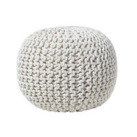 STRICK-POUF natur, 40/40/35 cm - Naturfarben, Textil (40/35/40cm) - Homescapes