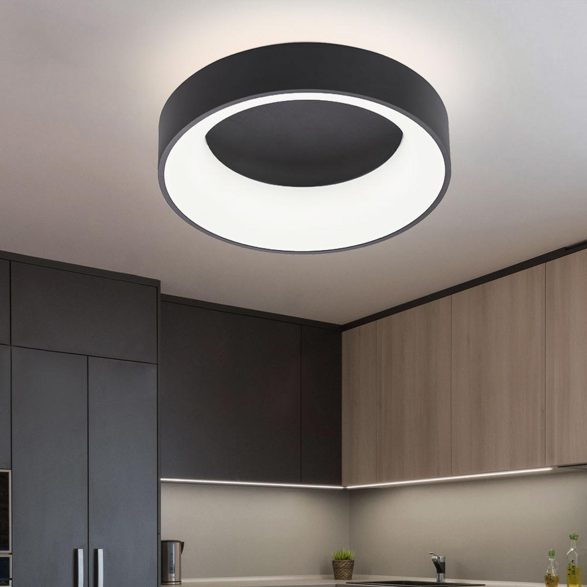 LED DECKENLEUCHTE CAMARON Schwarz Metall - Schwarz, Metall (45/45/11.5cm) - Wofi