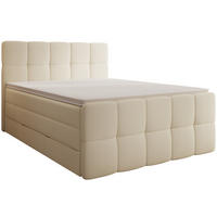 BOXSPRINGBETT Madison 2 Beige 180/200 cm H3/H4 Cord mit Premium Topper - Beige, Textil (180/200cm) - wonello