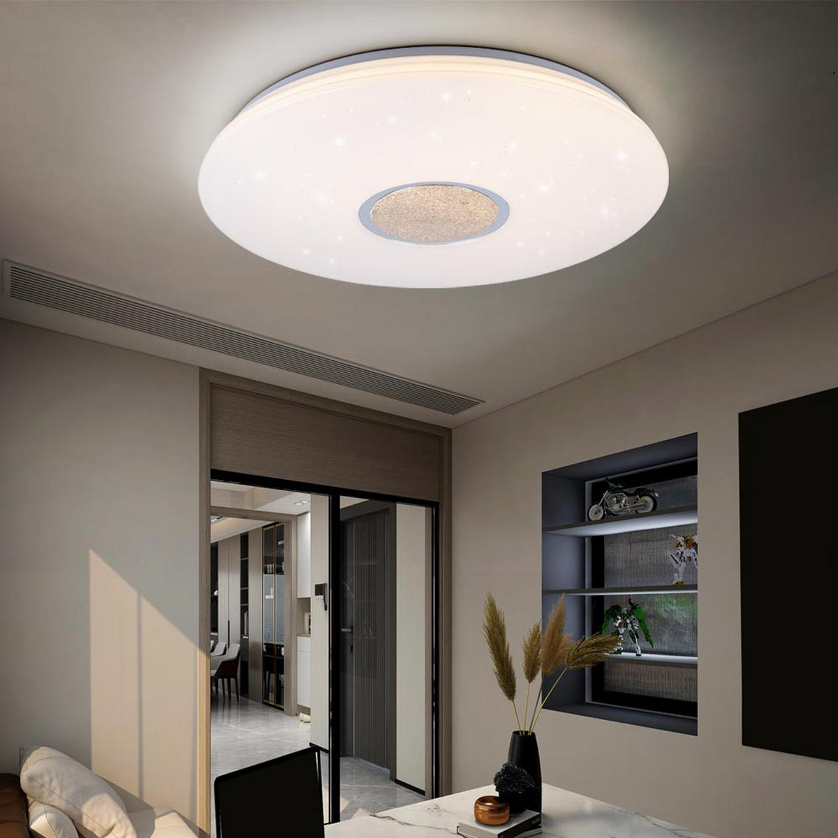 LED DECKENLEUCHTE Albury Weiß Kunststoff - Weiß, Kunststoff (59/59/9cm) - Nowa