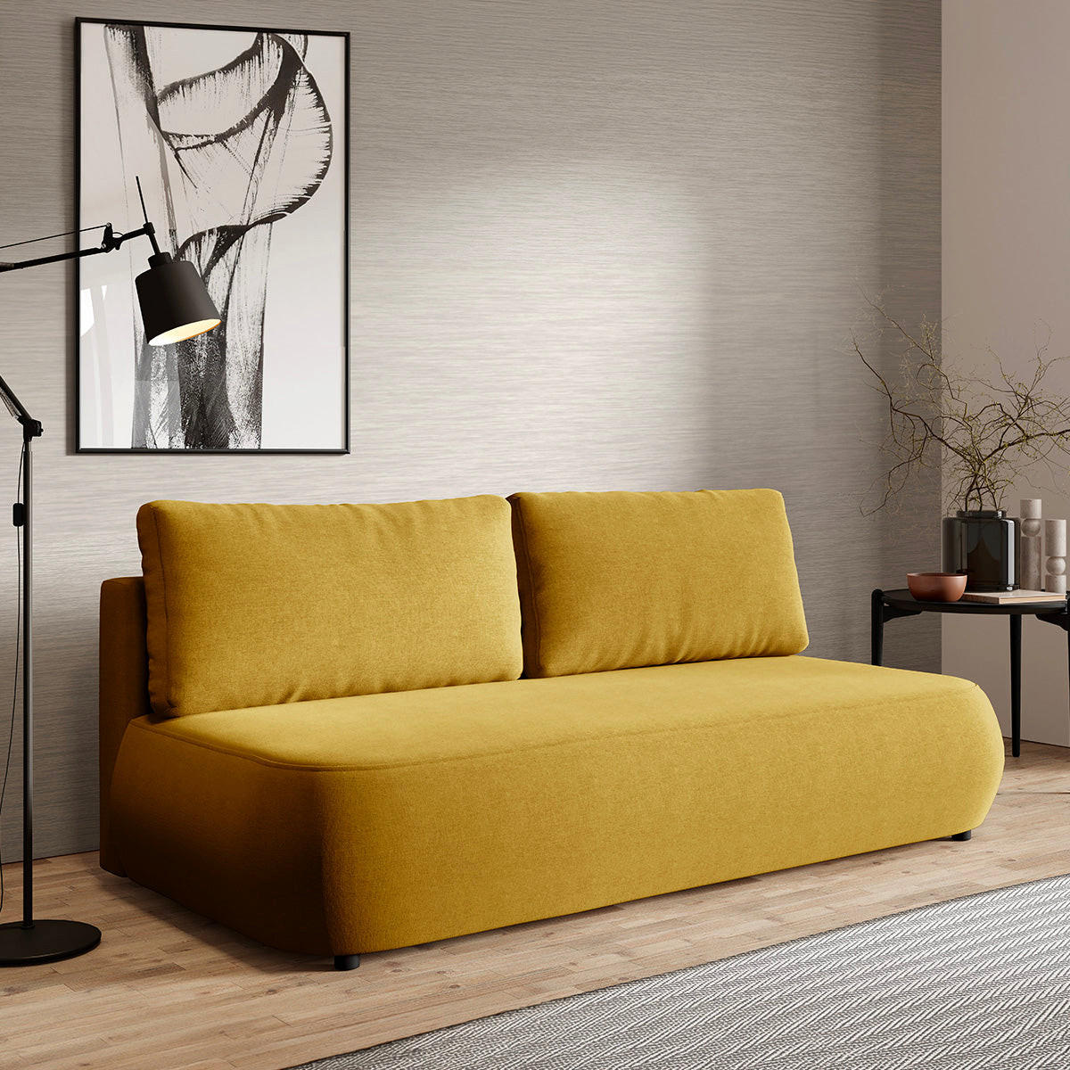 SOFA Antonio 3 Sitzplätze Gelb - Gelb, Holz (210/82/106cm) - Petits-meubles
