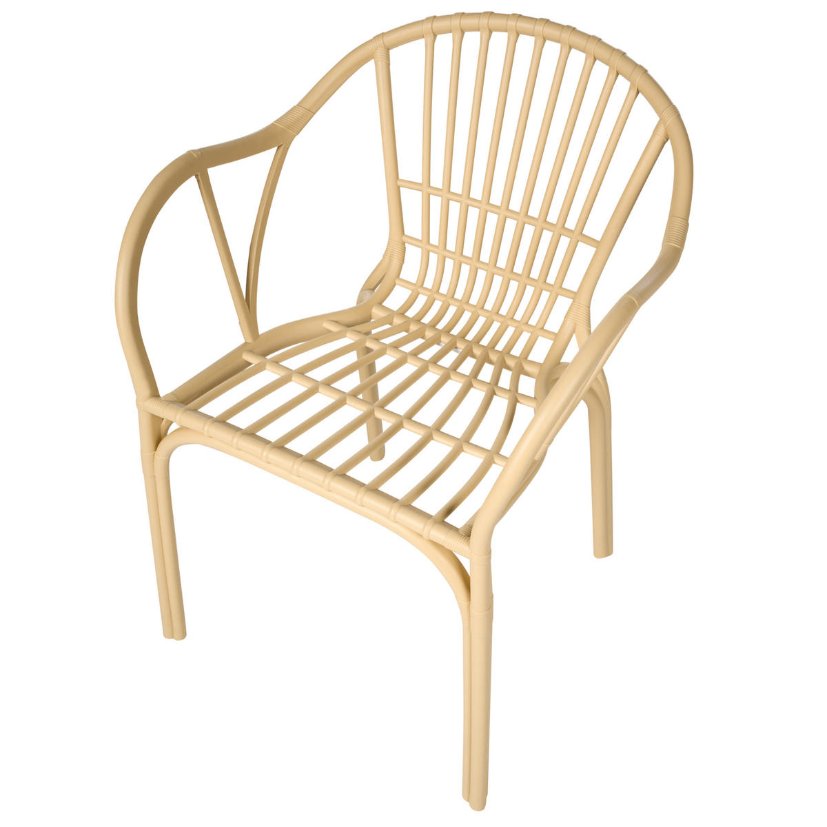 GARTENSTUHL 4er-Set Beige Andora - Beige, Kunststoff (53/78/50cm) - Beliani